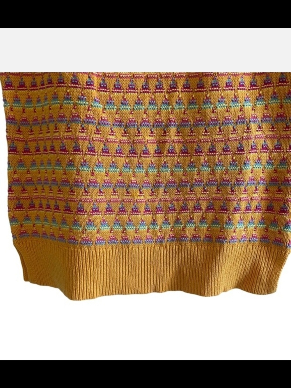 Sundance, colorful knit tank top sleeveless shirt crochet casual layering large - Picture 4 of 8